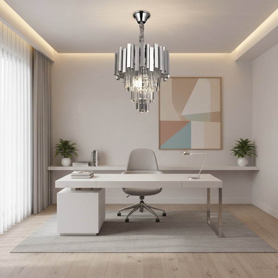 Křišťálový lustr BLOIS Nobile 5xE14, Průměr 40cm, Chrome, Nastavitelná výška Křišťálové lustry Výchozí název Alessandro Design
