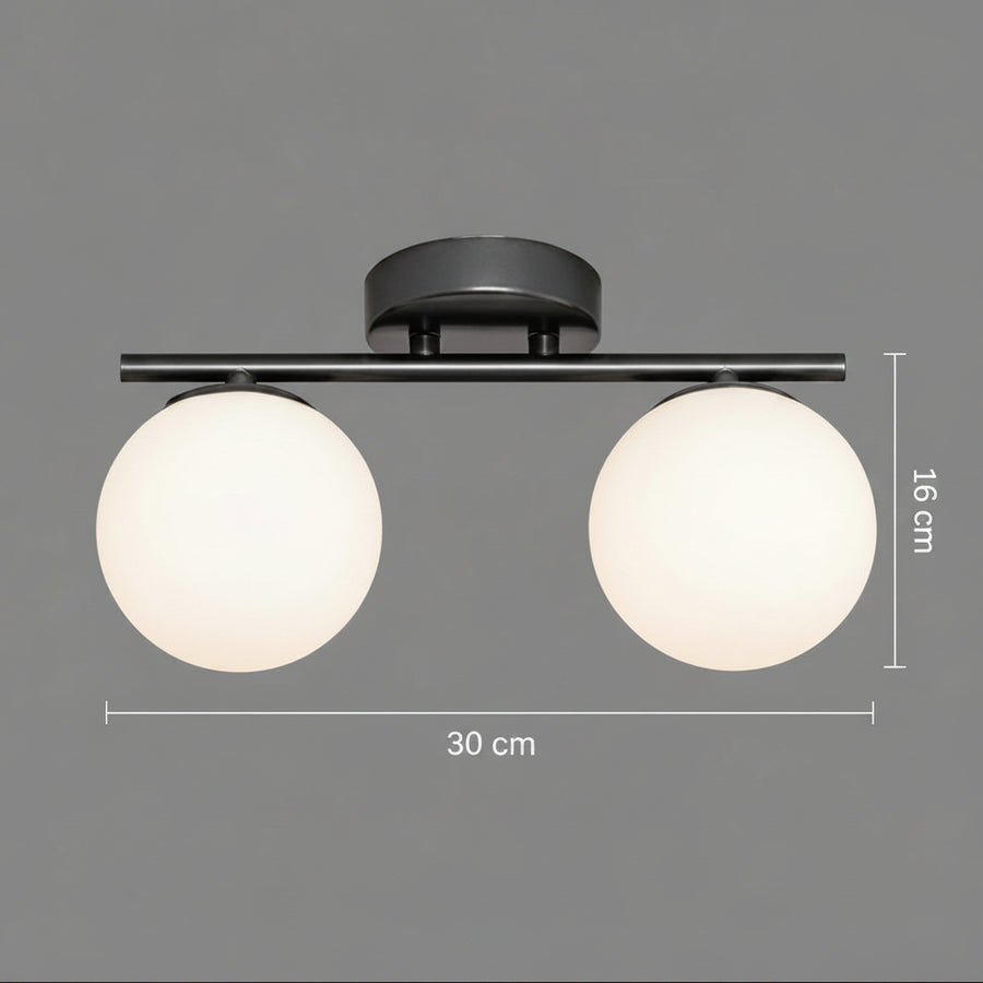 Lustra LED si cristal ORI, 30cm, 2xG9, Globuri, Negru