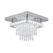 Alberico čtvercový LED lustr, 17W, studené/teplé/neutrální světlo, křišťálový, lesklý chrom Moderní lustry Výchozí název Alessandro Design