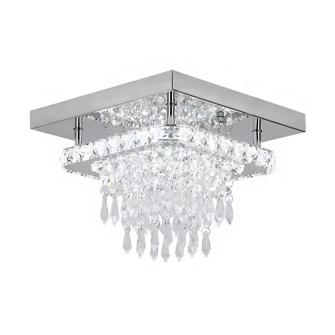 Alberico čtvercový LED lustr, 17W, studené/teplé/neutrální světlo, křišťálový, lesklý chrom Moderní lustry Výchozí název Alessandro Design