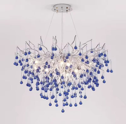 Křišťálový lustr CC335/400CH, 4x G9, chrom a modré krystaly, 40 cm, nastavitelná výška Křišťálové lustry Výchozí název Alessandro Design