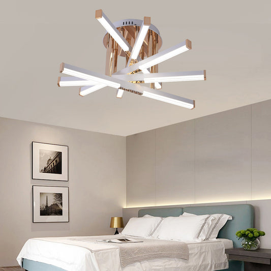 Lustra LED cu Telecomanda LT182/5WH, 68W, 5 Elemente, Lumina Rece/Clada/Neutra, Dimabila, Alb Lustre LED cu Telecomanda Default Title Alessandro Design