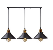 Lustra Suspendata, LV210/3L, 3xE27, Negru, Metal si Fir, Inaltime Reglabila Lustre Vintage Default Title Alessandro Design
