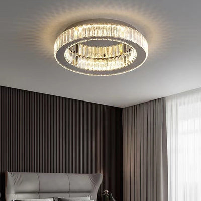 LED lustr s dálkovým ovládáním a krystalem VERTUS 18W, 30cm, Kruh, Studené/Teplé/Neutrální světlo, Stmívatelné, Chrom