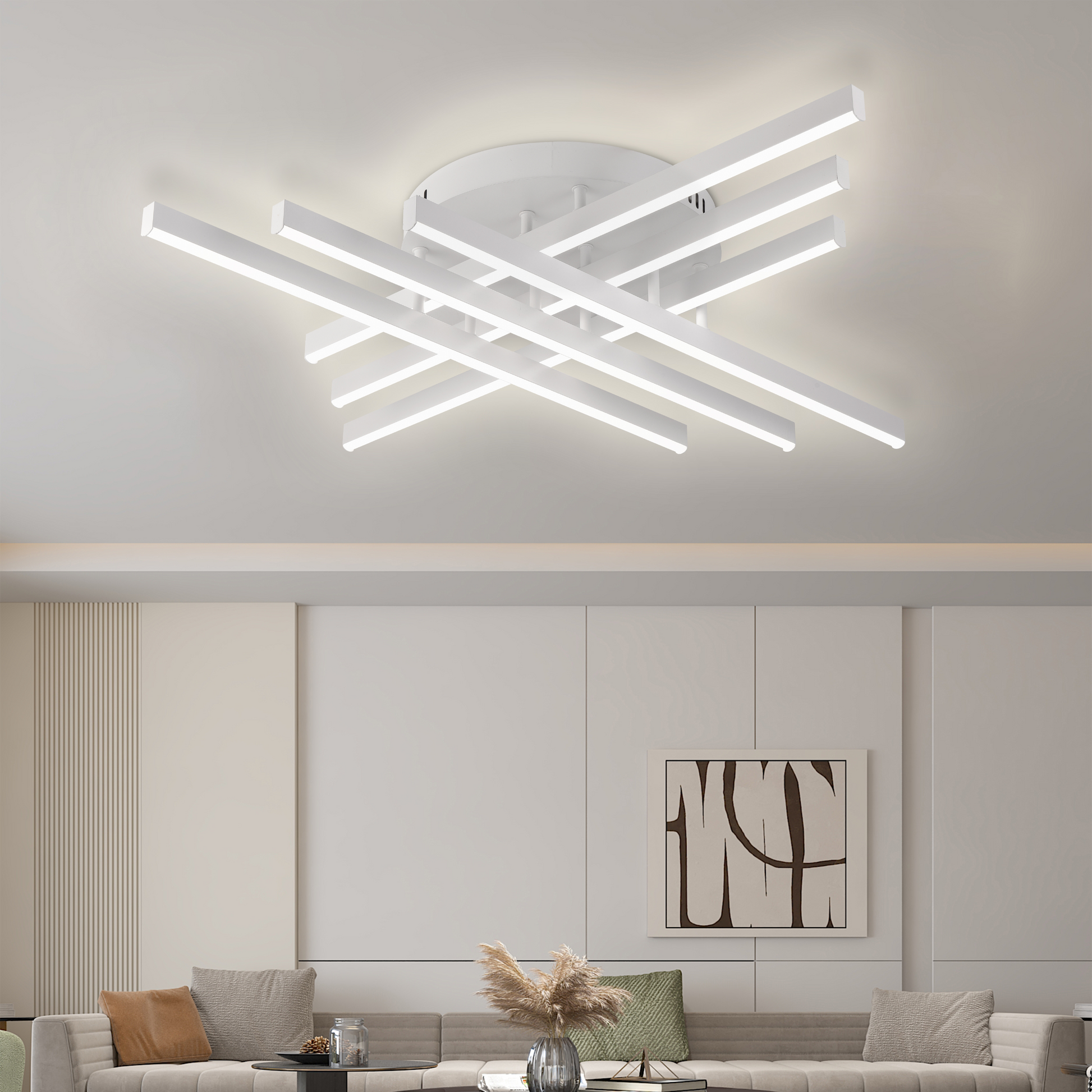 Lustra LED cu Telecomanda, GIO, 81W, Lumina Rece/Clada/Neutra, Alb Lustre LED cu Telecomanda Default Title Alessandro Design