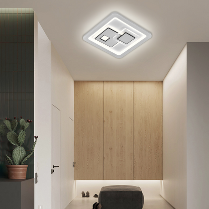 LED lustr KEREN 33W, čtvercový, studené/teplé/neutrální světlo 3000K/4000K/6000K, bílé, kovové a akrylové LED lustry Výchozí název Alessandro Design