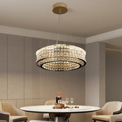 Lustra LED cu Telecomanda,LLC160/500GD, Cristal si Metal, 54W, Dimabila, Inaltime Reglabila, Lumina Rece/Calda/Neutra, Iluminat Luxos Lustre LED cu Telecomanda Default Title Alessandro Design