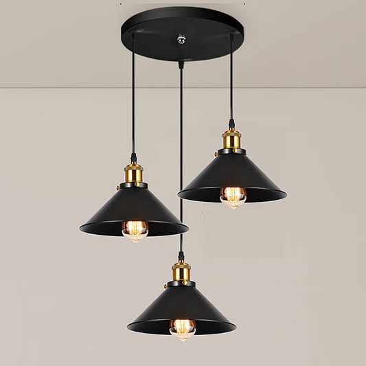 Lustra Suspendata, LV210/3R, 3xE27, Negru, Metal si Fir, Inaltime Reglabila Lustre Vintage Default Title Alessandro Design