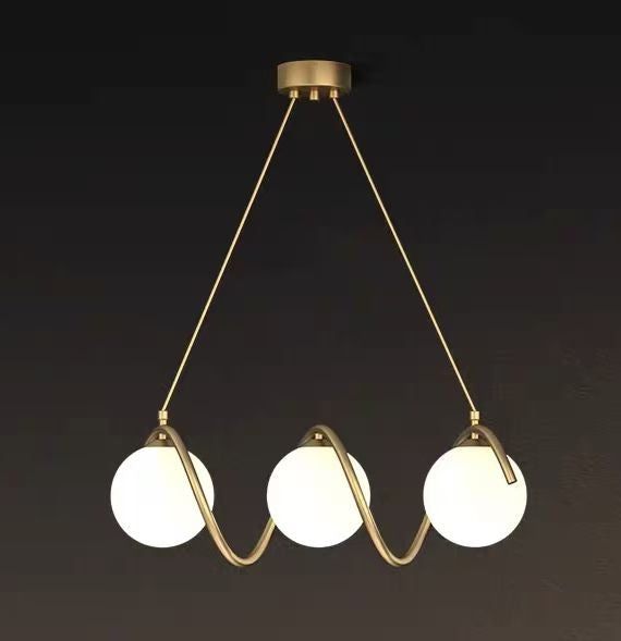 Lustr LOFT Haven, 3x G9, bílé zlato, kov, nastavitelná výška, moderní moderní lustry Výchozí název Alessandro Design