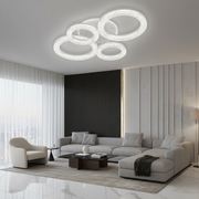 Linnea LED lustr s dálkovým ovládáním, 74W, 3000K/4000K/6000K, stmívatelný, bílý, krystalové LED lustry s dálkovým ovládáním Výchozí název Alessandro Design
