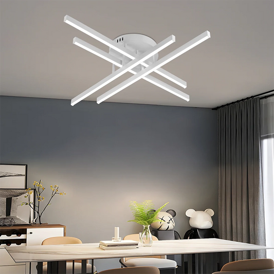LED lustr GIO na dálkové ovládání, 54W, 4 prvky, studené/studené/neutrální světlo, stmívatelný, bílý