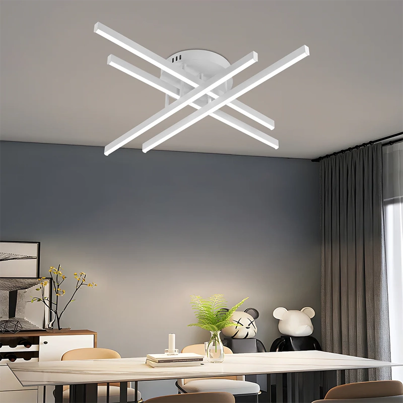 LED lustr GIO na dálkové ovládání, 54W, 4 prvky, studené/studené/neutrální světlo, stmívatelný, bílý