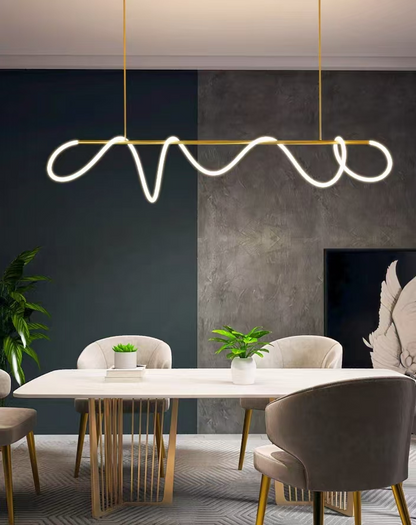 LED lustr DIVINO Gold 96W s flexibilní silikonovou trubicí, 96W, 150cm - Nastavitelné světlo 3000K/4000K/6000K Moderní lustry Výchozí název Alessandro Design