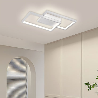LED lustr s dálkovým ovládáním LANDYN 37W, 2 čtverce, studené/teplé/neutrální světlo, stmívatelné, bílý LED lustr s dálkovým ovládáním Výchozí název Alessandro Design