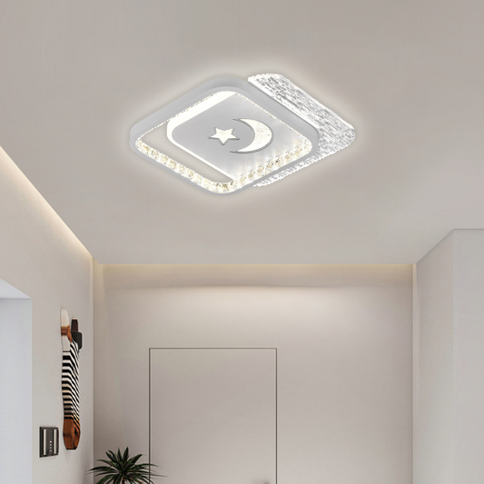 LED lustr PERU 38W, 2 čtverce, studené/teplé/neutrální světlo, bílé LED lustry Výchozí název Alessandro Design