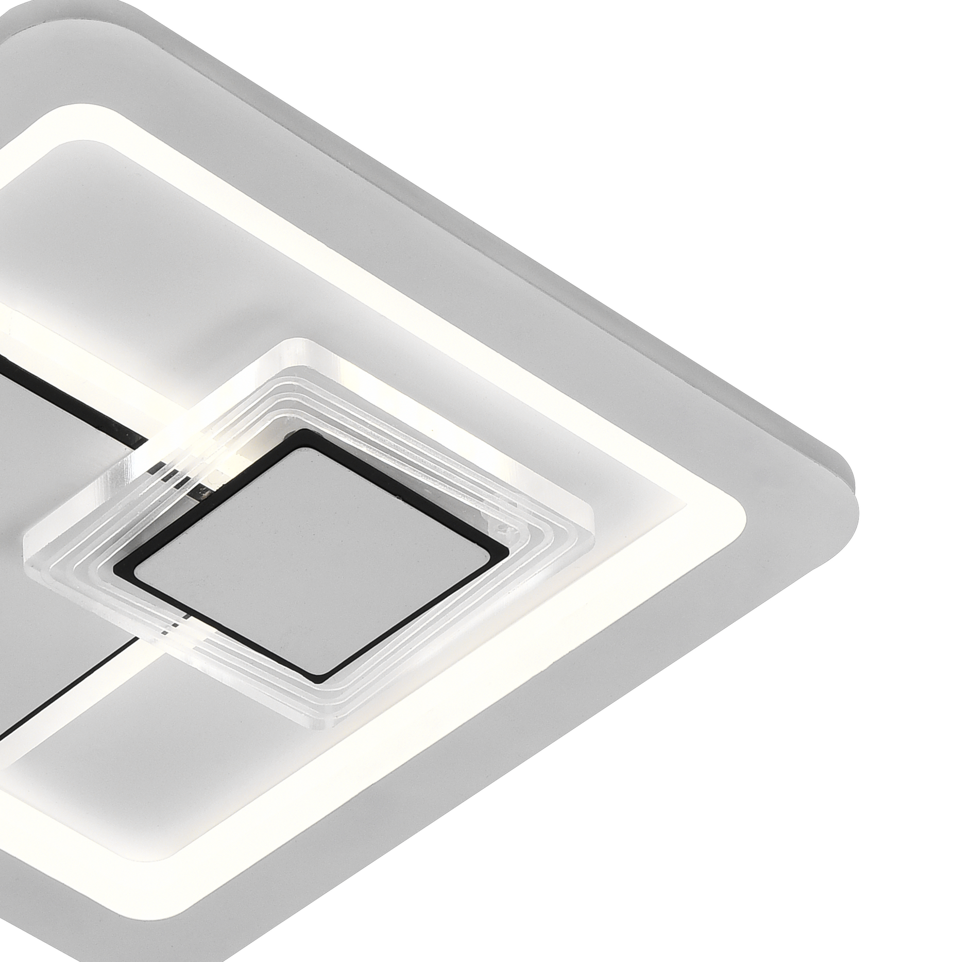 LED lustr KEREN 33W, čtvercový, studené/teplé/neutrální světlo 3000K/4000K/6000K, bílé, kovové a akrylové LED lustry Výchozí název Alessandro Design