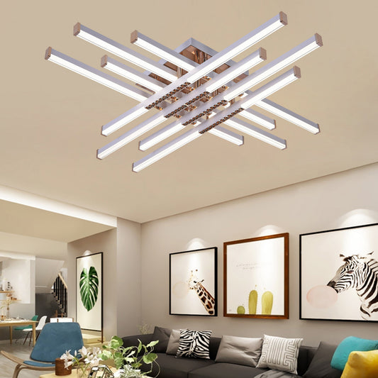 Lustra LED cu Telecomanda Axial, 98W, 8 Elemente, Lumina Rece/Clada/Neutra, Dimabila, Alb Lustre LED cu Telecomanda Default Title Alessandro Design