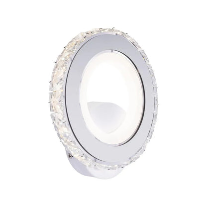 Borandis LED nástěnné svítidlo 16W, bílé s chromem, akrylem a krystalem, studené/teplé/neutrální světlo Vnitřní nástěnná svítidla Výchozí název Alessandro Design