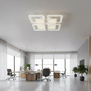 LED lustr s dálkovým ovládáním SUSAN 96W, 4 čtverce, studené/teplé/neutrální světlo, stmívatelné, bílý LED lustr s dálkovým ovládáním Výchozí název Alessandro Design