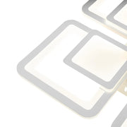 LED lustr s dálkovým ovládáním SUSAN 96W, 4 čtverce, studené/teplé/neutrální světlo, stmívatelné, bílý LED lustr s dálkovým ovládáním Výchozí název Alessandro Design