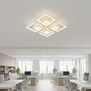 LED lustr s dálkovým ovládáním SUSAN 96W, 4 čtverce, studené/teplé/neutrální světlo, stmívatelné, bílý LED lustr s dálkovým ovládáním Výchozí název Alessandro Design