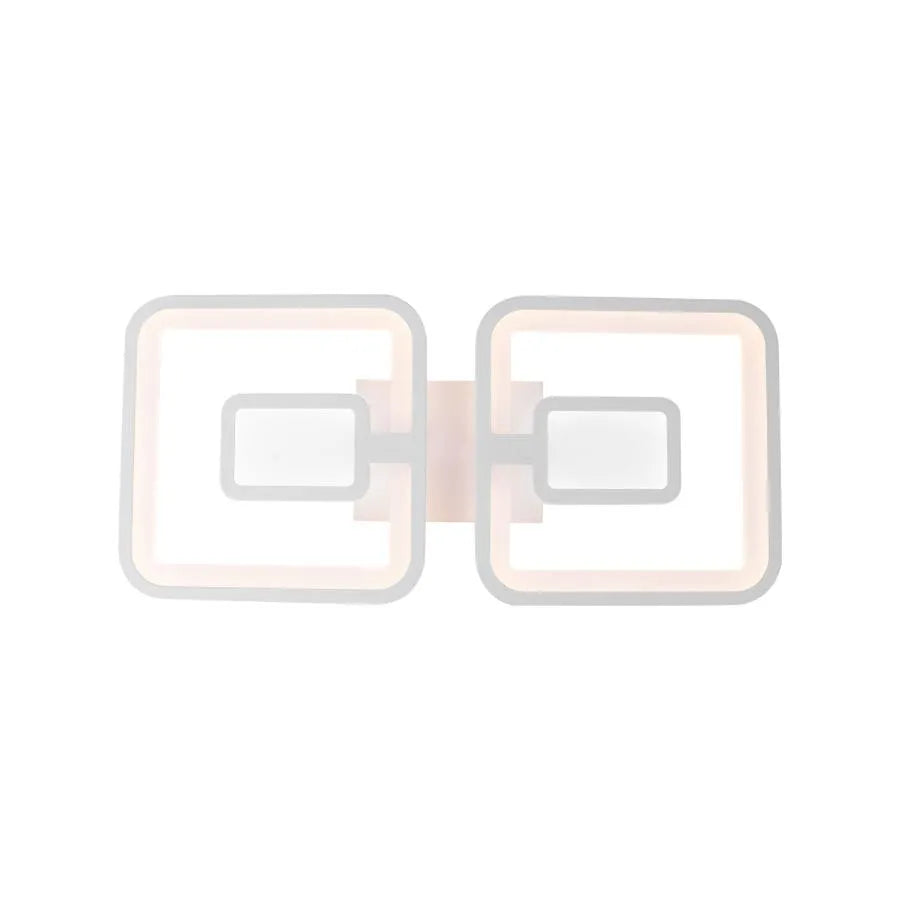 LED lustr s dálkovým ovládáním FELIX 28W, 2 čtverce, studené/teplé/neutrální světlo, stmívatelné, bílý LED lustr s dálkovým ovládáním Výchozí název Alessandro Design