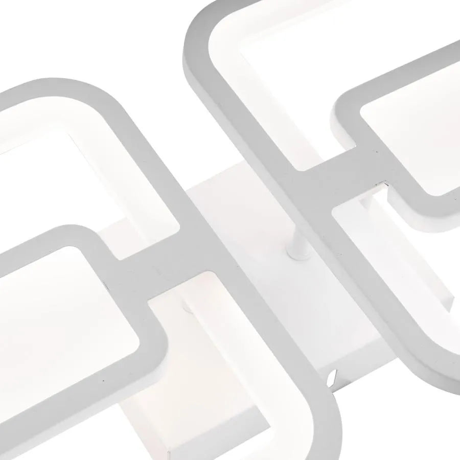 LED lustr s dálkovým ovládáním FELIX 28W, 2 čtverce, studené/teplé/neutrální světlo, stmívatelné, bílý LED lustr s dálkovým ovládáním Výchozí název Alessandro Design