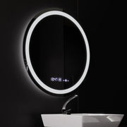 Kulaté LED zrcadlo, průměr 50 cm, Celeste MotionGlow Marcello, systém odmlžování, hodiny a teploměr, stmívatelné, teplé neutrální studené světlo 3000K/4000K/6000K Marcello Mirrors Výchozí název Alessandro Design