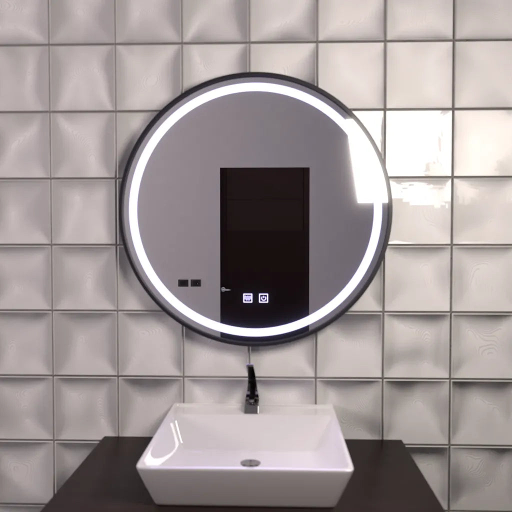 LED kulaté zrcadlo 60 cm, Lucea Touch, Demister System, stmívatelné koupelnové zrcadlo s LED a Demister Výchozí název Alessandro Design