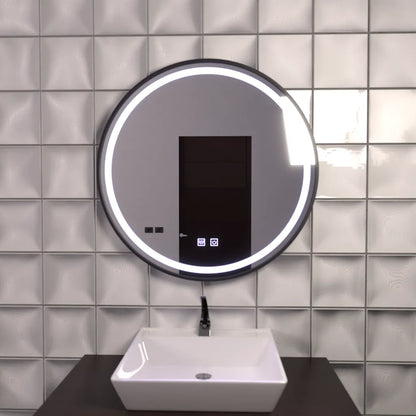 LED kulaté zrcadlo 60 cm, Lucea Touch, Demister System, stmívatelné koupelnové zrcadlo s LED a Demister Výchozí název Alessandro Design