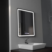 Obdélníkové LED zrcadlo, 75x90cm, Favola MotionGlow Marcello, Demister System, Hodiny & Teploměr, Stmívatelné