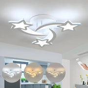LED lustr s dálkovým ovládáním IPOMOEA 51W, 3 hvězdičky, Studené/Teplé/Neutrální světlo, Stmívatelné, Bílý LED lustr s dálkovým ovládáním Výchozí název Alessandro Design