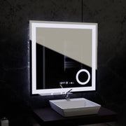 Obdélníkové LED zrcadlo, 80x80cm, Souverain MotionGlow Marcello, Systém odmlžování, Hodiny a teploměr, Kosmetická lupa, Stmívatelné Marcello Zrcadla Výchozí název Alessandro Design