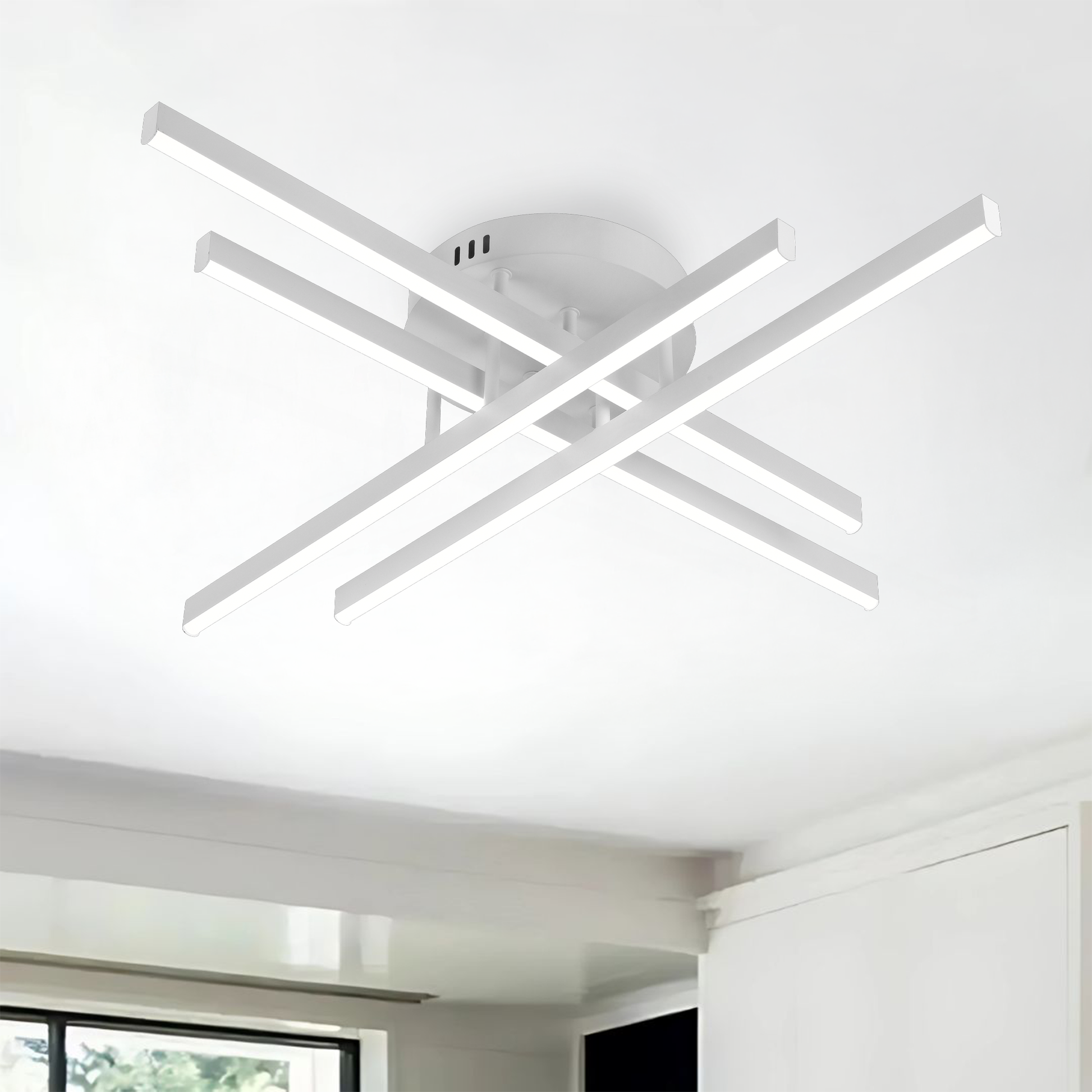 Lustra LED cu Telecomanda GIO, 54W, 4 Elemente, Lumina Rece/Clada/Neutra, Dimabila, Alb Lustre LED cu Telecomanda Default Title Alessandro Design