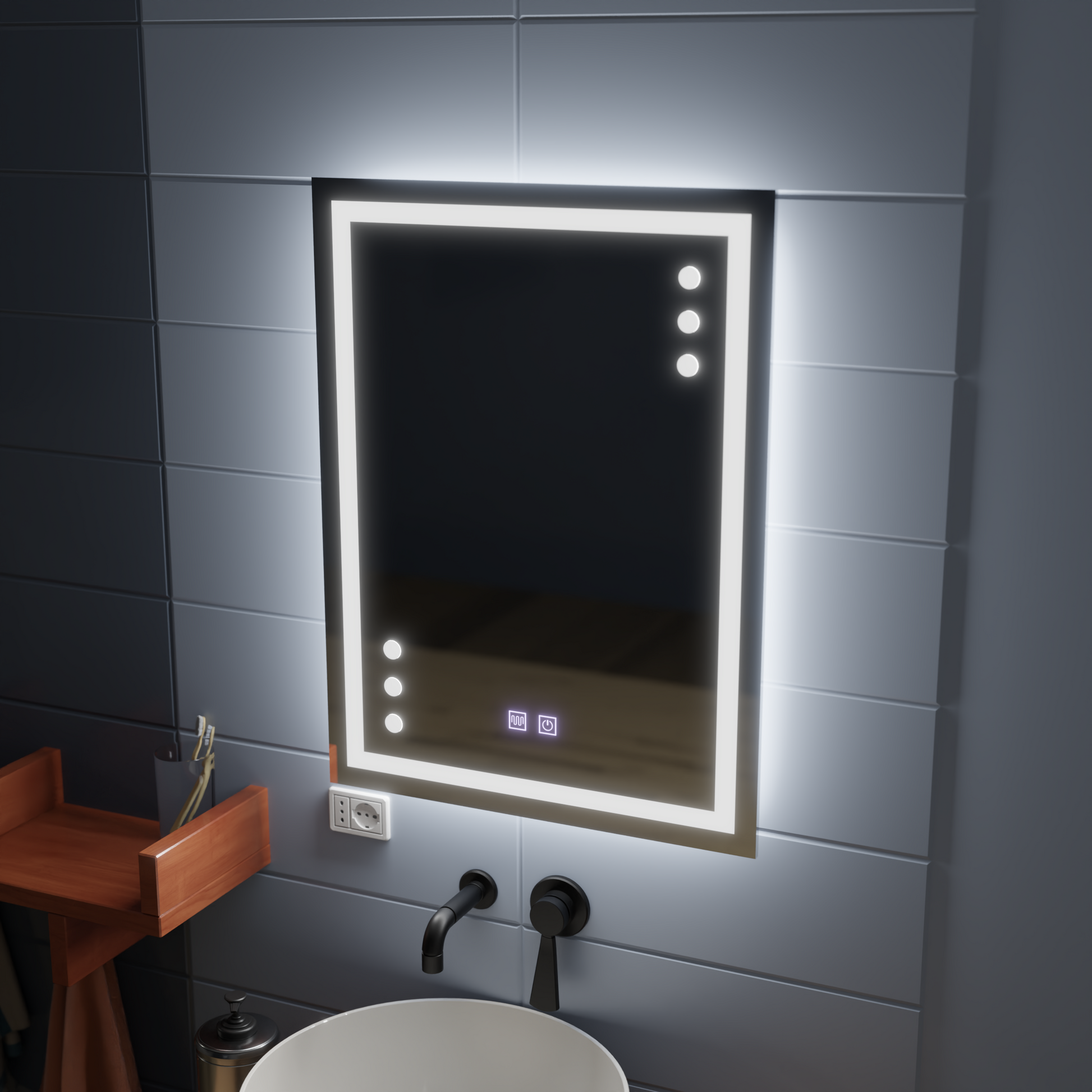 Zrcadlo LED Touch Infima Demist System 60X80cm Zrcadla Korman E Výchozí název Alessandro Design