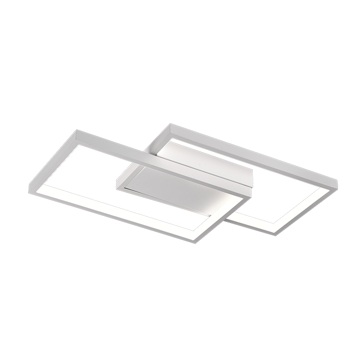 LED lustr s dálkovým ovládáním LANDYN 37W, 2 čtverce, studené/teplé/neutrální světlo, stmívatelné, bílý LED lustr s dálkovým ovládáním Výchozí název Alessandro Design
