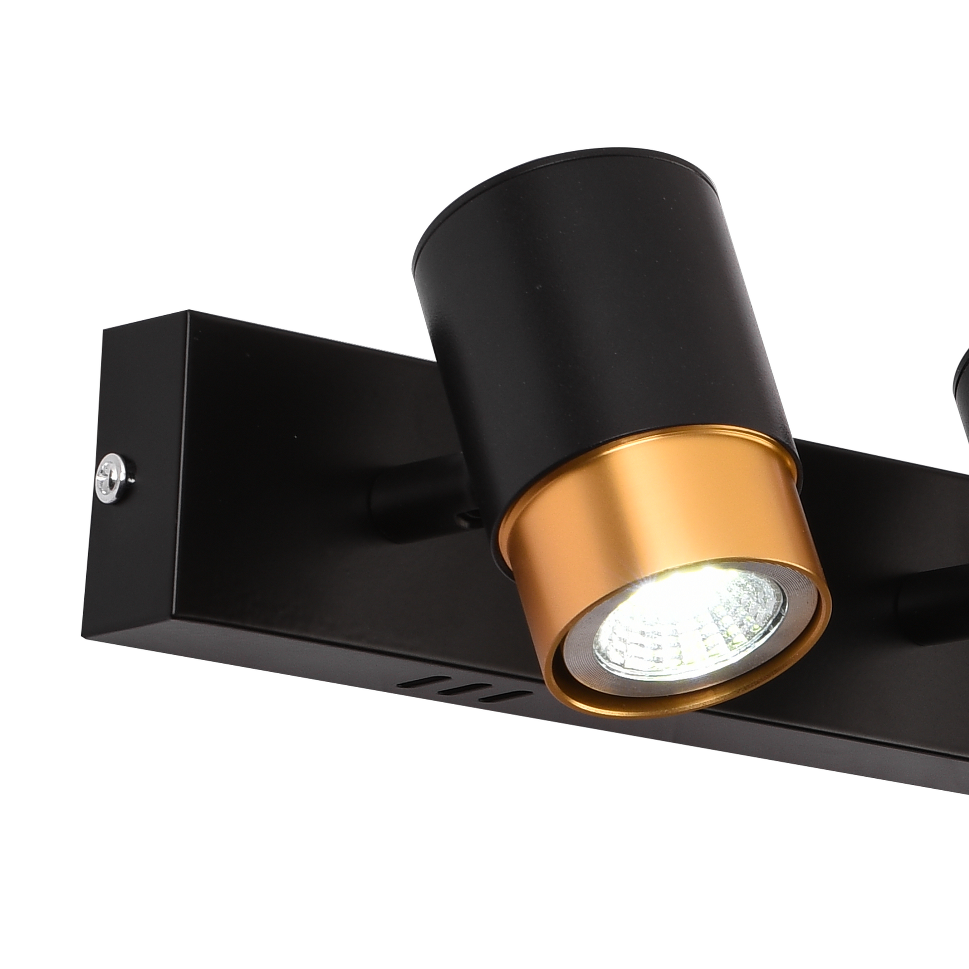 LED projektor se 4xGU10 reflektory, zlaté, kovové a akrylové moderní žárovkové lustry Výchozí název Alessandro Design