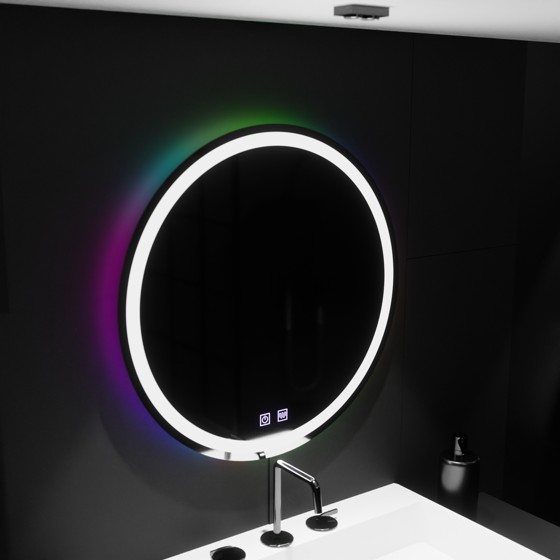 Kulaté LED zrcadlo 60cm, Spectrum Touch, RGB, Demister System Zrcadla Korman E Výchozí název Alessandro Design