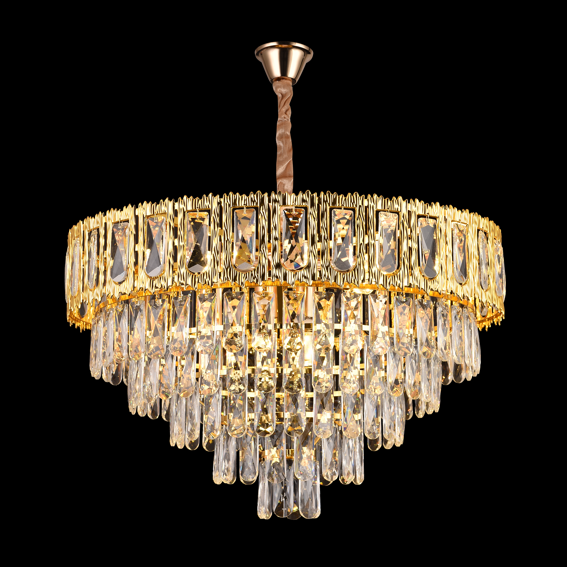 Candelabru Cristal BELVEDERE Magno 8xE14, Diametru 60cm, Auriu Lucios, Inaltime Reglabila Candelabre Cristal Default Title Alessandro Design