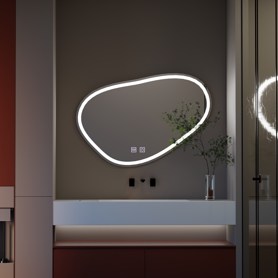 LED Touch Quassare Mirror, Demister System 90x65 cm Zrcadla Korman E Výchozí název Alessandro Design