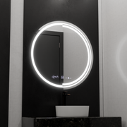 LED kulaté zrcadlo, 60 cm, MotionGlow Sensor Consuel Marcello, systém odmlžování, hodiny a teploměr, stmívatelná zrcátka Marcello Výchozí název Alessandro Design