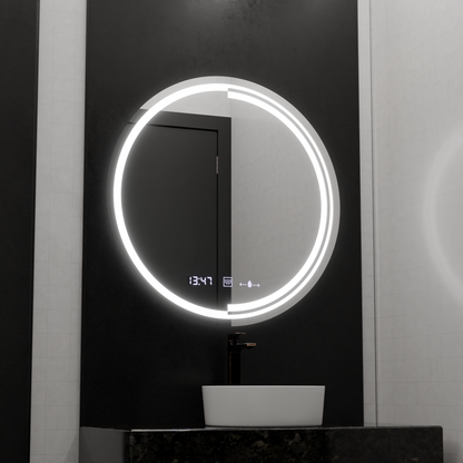 LED kulaté zrcadlo, 60 cm, MotionGlow Sensor Consuel Marcello, systém odmlžování, hodiny a teploměr, stmívatelná zrcátka Marcello Výchozí název Alessandro Design