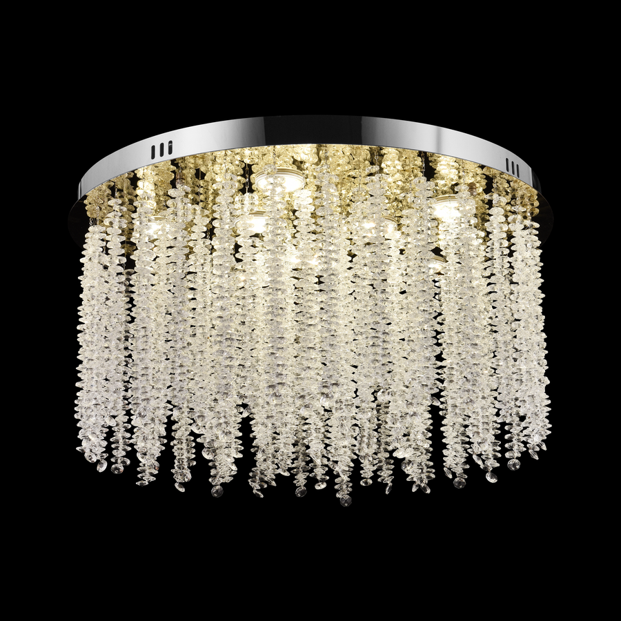 Candelabru LED Cristal LLC215/550WH Rotund, 29W, Lumina Rece/Calda/Neutra, Cristal, Auriu Candelabre Cristal Default Title Alessandro Design