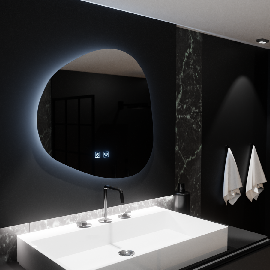 Organické LED zrcadlo 60x60cm, Duna Touch, Demister System, stmívatelná zrcátka Korman E Výchozí název Alessandro Design