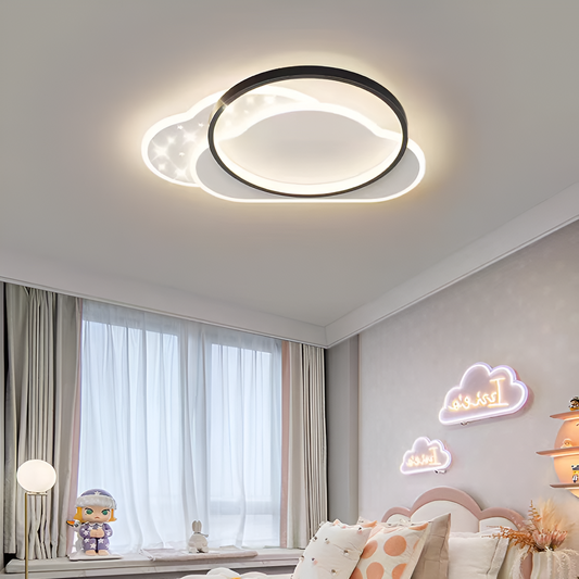 LED lustr s dálkovým ovládáním NUVIA 71W, Cloud, Studené/Teplé/Neutrální světlo, Stmívatelné, Černé LED lustry s dálkovým ovládáním Výchozí název Alessandro Design