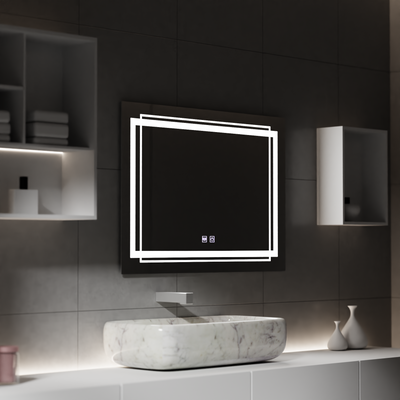Obdélníkové LED zrcadlo, 80x60cm, KOVEN Touch, Demister System, Stmívatelné