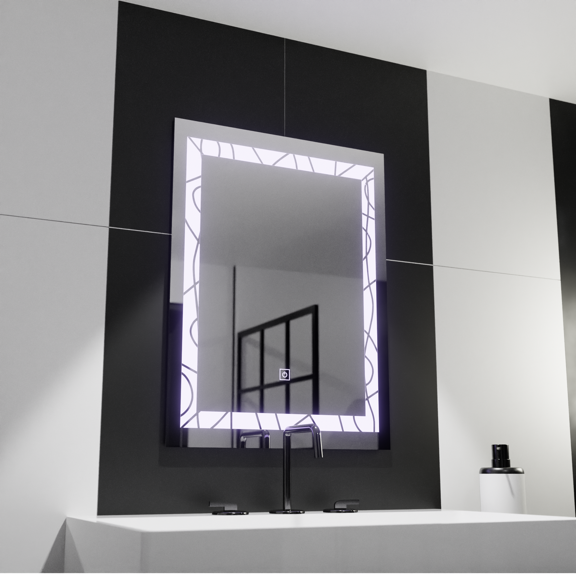 Obdélníkové LED zrcadlo, 60x80cm, Deco Frame Základní dotyková zrcadla Korman C Výchozí název Alessandro Design