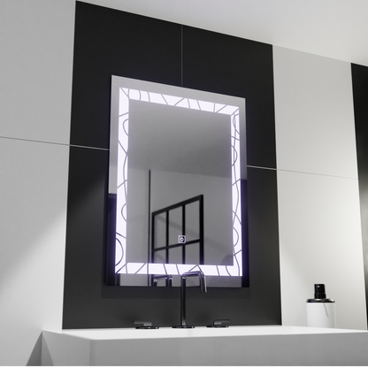 Obdélníkové LED zrcadlo, 60x80cm, Deco Frame Základní dotyková zrcadla Korman C Výchozí název Alessandro Design