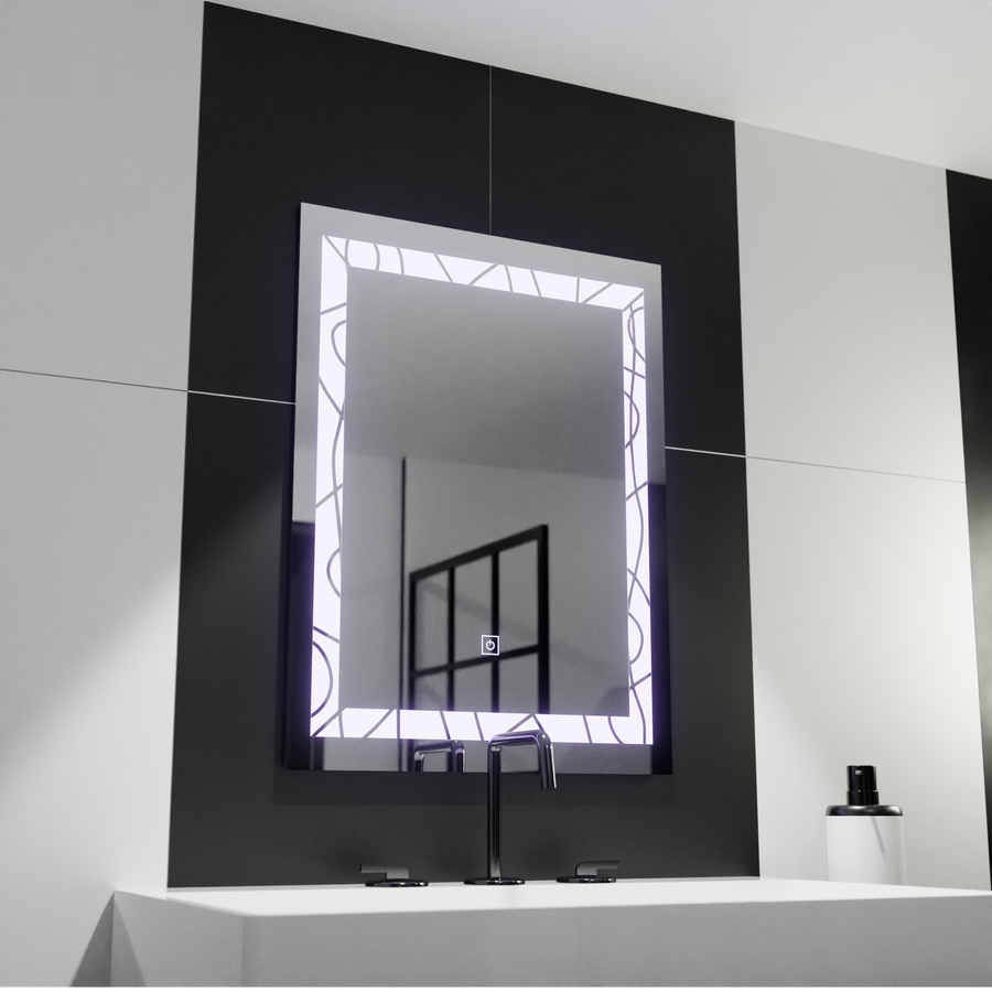 Obdélníkové LED zrcadlo, 60x80cm, Deco Frame Základní dotyková zrcadla Korman C Výchozí název Alessandro Design