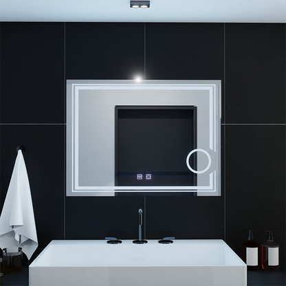 Obdélníkové LED zrcadlo, 80x60cm, CANTO Touch, Demister System, Stmívatelné